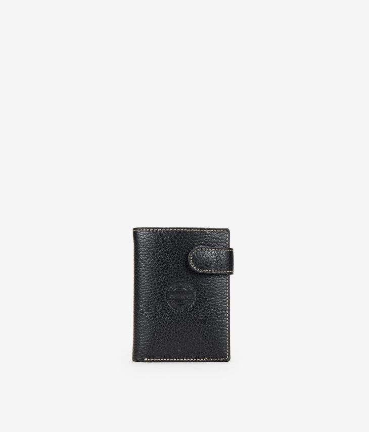 Portefeuille en cuir noir avec sac à main