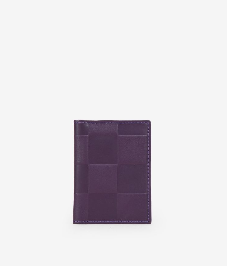 Porte-cartes violet avec gravure