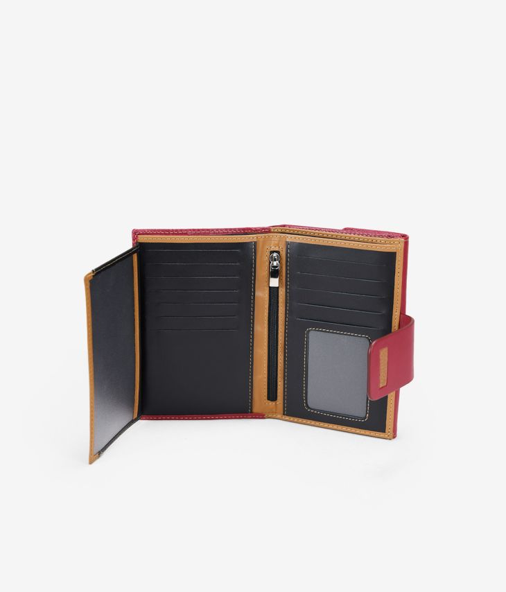 Mittelgroße Geldbörse aus rotem Leder mit Überschlag