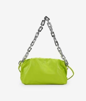 Lime pouch bag with chain