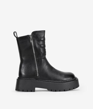 Botas con plataforma negras y cremallera
