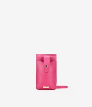 Bolsa móvel rosa com carteira