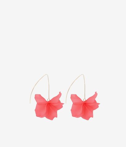Pendientes de flor rígida rosa